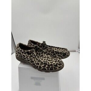 Roper Womens Tan Canvas Chillin Leopard Slip-On Shoes Size 7.5 LNC WESTERN‎